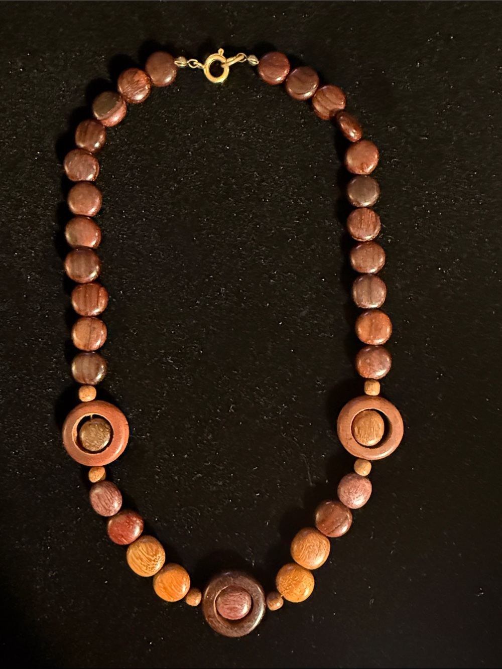 Wooden Bead Necklace in Brown 18”